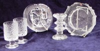 Lot 60 - An Iittala of Finland moulded clear glass...