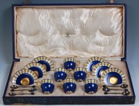 Lot 140 - A 1920s Royal Worcester cased porcelain six...