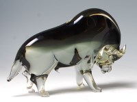 Lot 167 - A 1960s two-tone Art Glass model of a bison,...