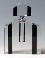 Lot 168 - An Art Deco style heavy clear and black glass...