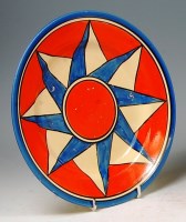 Lot 83 - A Clarice Cliff Cubist style pottery plate, in...
