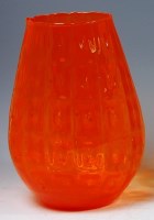 Lot 214 - A Whitefriars type orange blown vase, of slab...