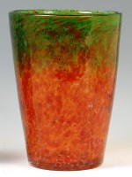 Lot 228 - A Monart style heavy glass iridescent vase, in...