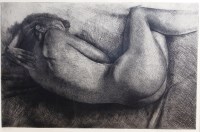 Lot 263 - Mark Clark - Sleeping nude, etching, signed...