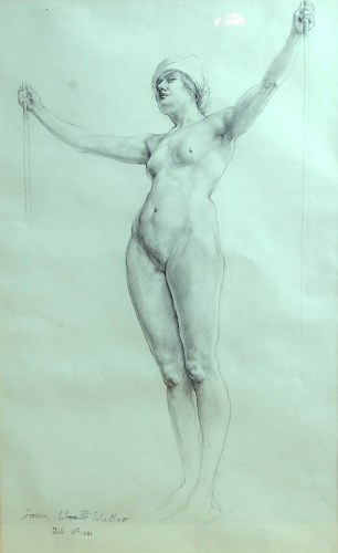 Lot 264 - Joan Wood Walker - Female nude, pencil, signed...