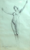 Lot 264 - Joan Wood Walker - Female nude, pencil, signed...