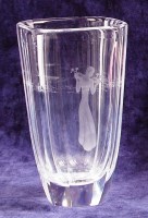 Lot 206 - A 1960s Orrifors heavy clear glass vase, of...