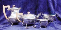 Lot 208 - An Art Deco silver four piece tea and coffee...