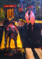 Lot 280 - After John Bratby - Figures in the shadows,...