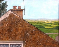Lot 318 - Martin Gale - Gable end, oil on paper, signed...