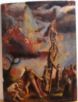 Lot 321 - Modern British School - Biblical scene, oil on...