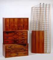 Lot 353 - A 1970s rosewood combination double wall unit,...