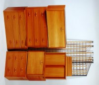 Lot 354 - A 1970s teak triple wall unit, one section...