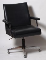 Lot 364 - A mid 20th century chrome and black leather...