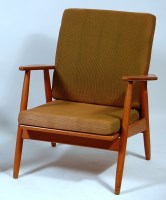 Lot 373 - A 1960s Danish teak open armchair, having...