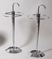 Lot 384 - A pair of contemporary polished aluminium...