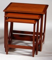 Lot 375 - A 1970s G-Plan teak nest of three occasional...