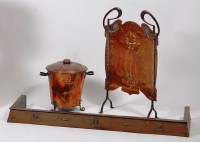 Lot 391 - A collection of Art Nouveau copper and steel...