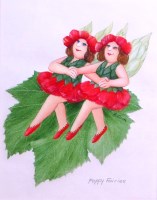 Lot 908 - Beryl Cook (1926-2008) - Poppy Fairies, oil on...