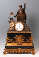 Lot 921 - A circa 1900 bronze and ormolu mantel clock,...