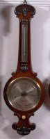 Lot 924 - An early Victorian rosewood wheel barometer,...