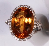 Lot 646 - A contemporary 18ct white gold citrine and...