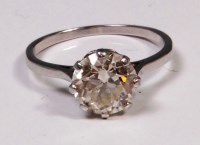 Lot 656 - A platinum diamond solitaire ring, the single...