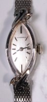 Lot 663 - A ladies Longines 14ct white gold cased...