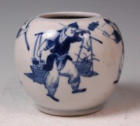 Lot 800 - A Chinese export globular vase, underglaze...