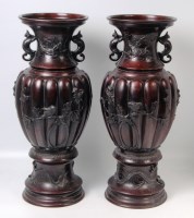 Lot 811 - A pair of Japanese Meiji period bronze vases,...