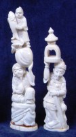 Lot 827 - A Japanese Meiji period carved ivory Okimono,...