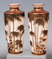 Lot 840 - A pair of Japanese Meiji Period Satsuma bottle...