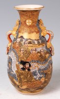 Lot 841 - A Japanese Meiji Period Satsuma vase, of...