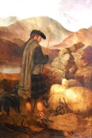 Lot 868 - William Watson - The Highland Shepherd, oil on...