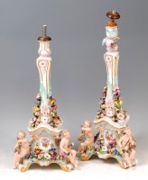 Lot 551 - A pair of circa 1900 Meissen Dresden porcelain...