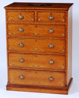 Lot 960 - A Sheraton style painted satinwood chest,...