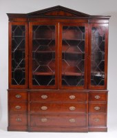 Lot 982 - A 19th century and later mahogany breakfront...