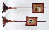 Lot 988 - A good pair of early Victorian rosewood pole...