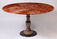 Lot 991 - A scagliola marble pedestal centre table,...