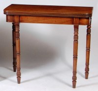 Lot 1020 - A late Georgian mahogany D-shaped tea table,...