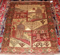 Lot 942 - A Persian Herat woollen pictorial rug,...