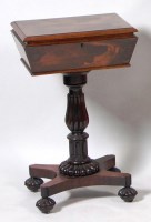 Lot 985 - A William IV rosewood pedestal teapoy, having...