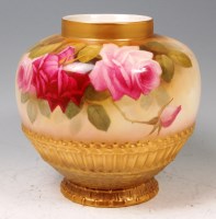 Lot 555 - A Royal Worcester pot pourri jar, shape...