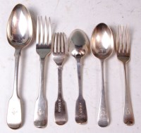 Lot 565 - A Victorian silver harlequin cutlery suite, in...