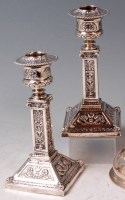 Lot 566 - A pair of James Dixon & Sons silver table...