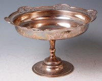 Lot 568 - A George V silver pedestal tazza, having a...