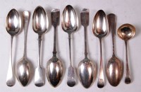 Lot 576 - Assorted silver tablespoons, to include; mid...