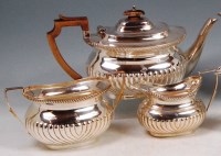 Lot 582 - A late Victorian silver three piece teaset,...