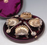 Lot 584 - A cased set of four Victorian silver table...