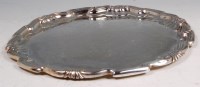 Lot 593 - A modern silver salver, having a shaped...